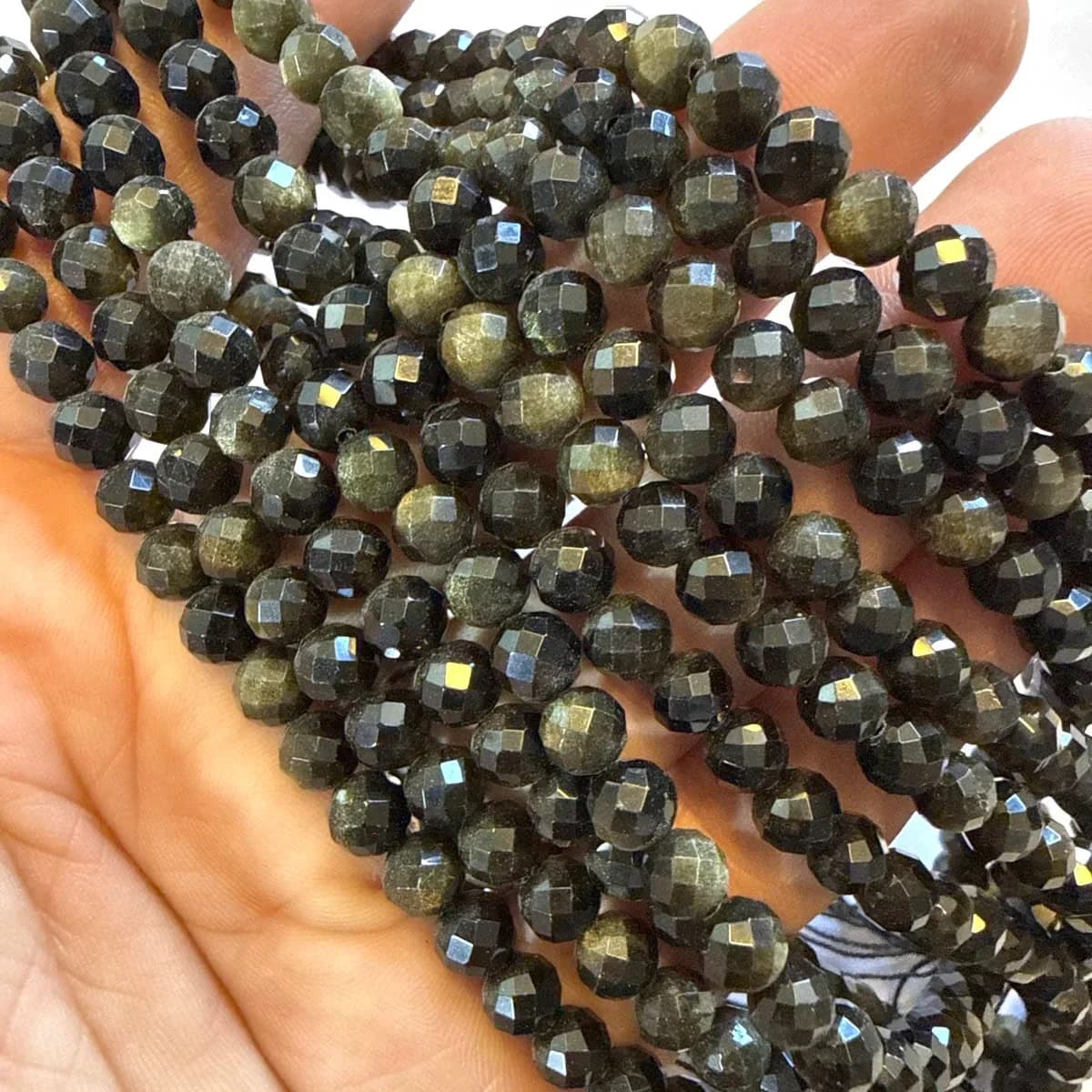 Dizi Obsidiyen Faset 6 mm