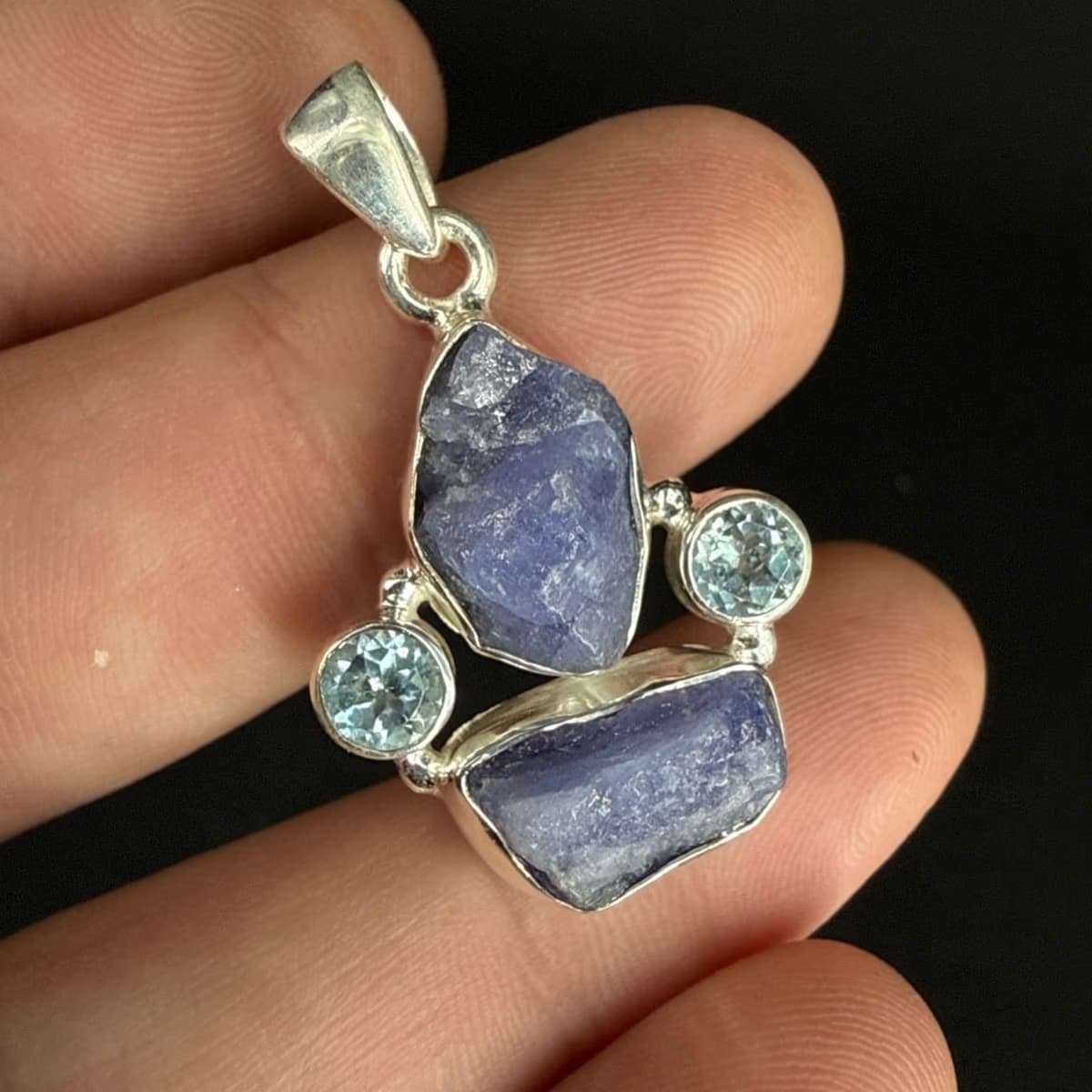 Tanzanit / Topaz Kolye Ucu Gümüş