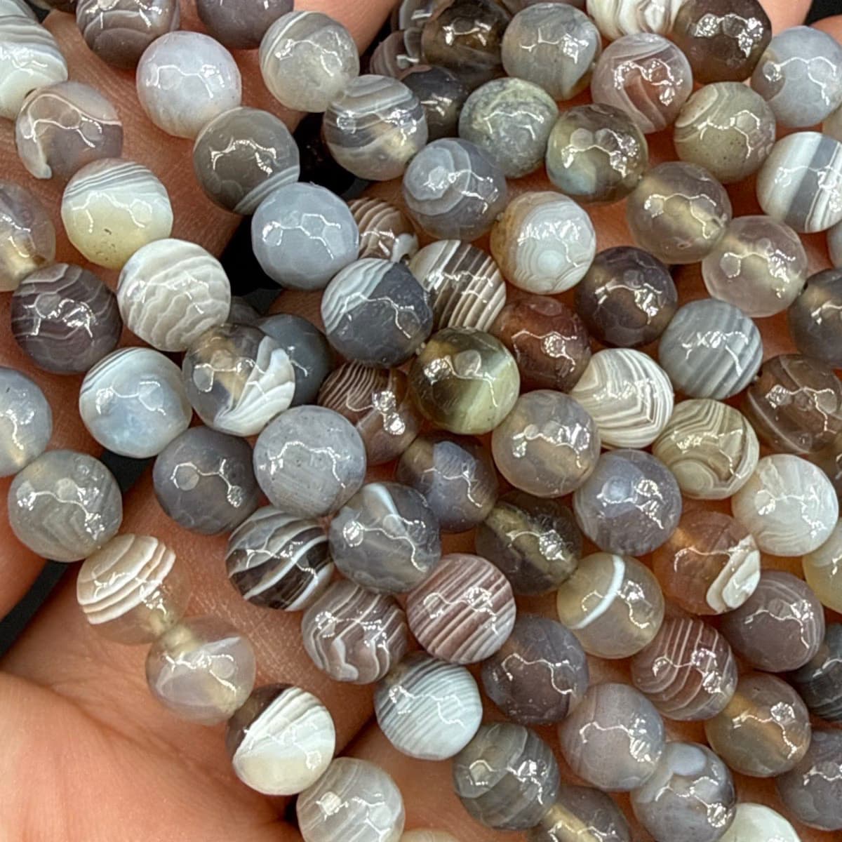 Botswana Akik Dizi Faset 6mm