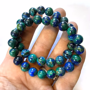 Azurit Bileklik 10 mm - Orijinal Şifalı Kristal - Görsel 1