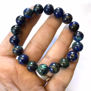 Azurit Bileklik 12 mm - Orijinal Şifalı Kristal - Görsel 1