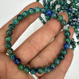 Azurit Bileklik 6mm - Orijinal Şifalı Kristal - Görsel 1