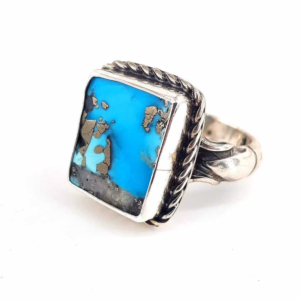 Firuze (Turkuaz) Yüzük (Gümüş) İncele ve Satın Al Firuze (Turkuaz) Yüzük (Gümüş) - Orijinal Doğal Taş ve Şifa Kristali Görsel 1