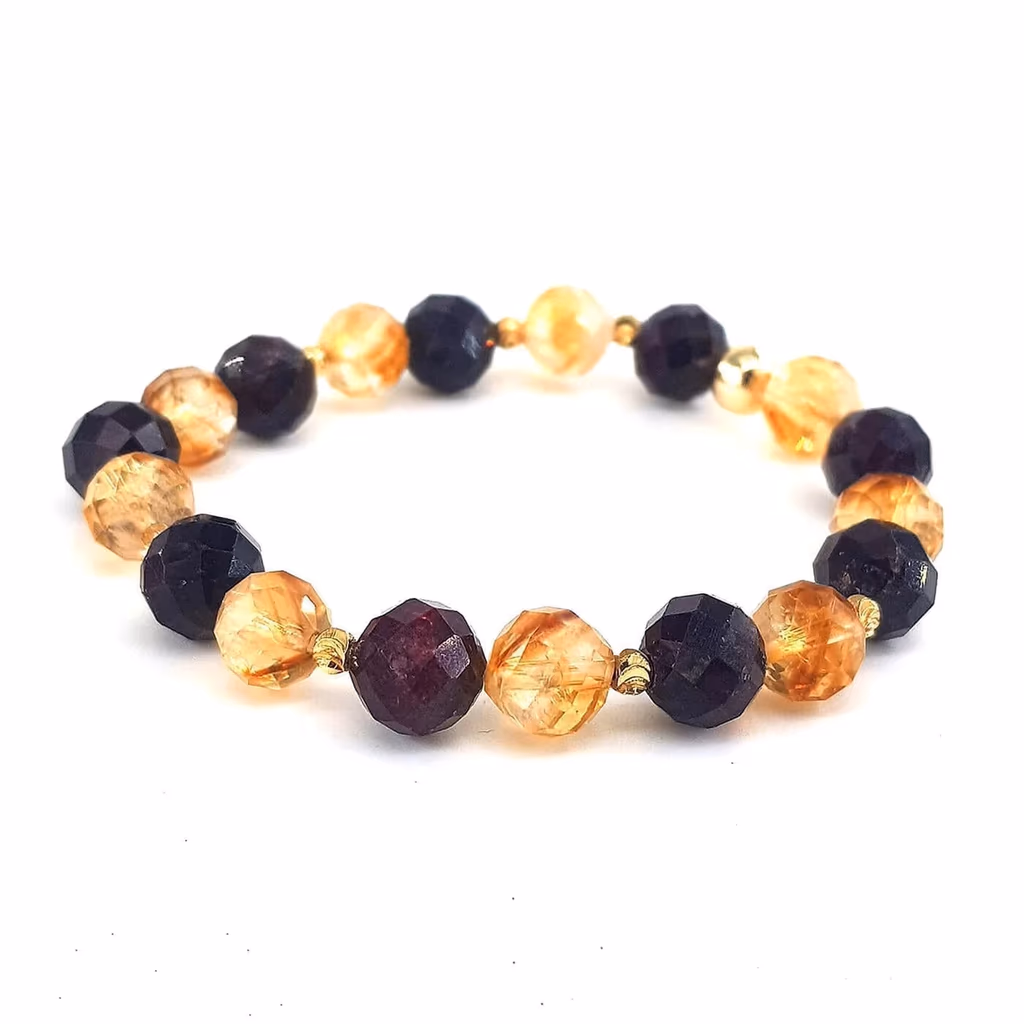 Garnet/Sitrin Faset Bileklik 8mm İncele ve Satın Al Garnet/Sitrin Faset Bileklik 8mm - Orijinal Doğal Taş ve Şifa Kristali Görsel 1