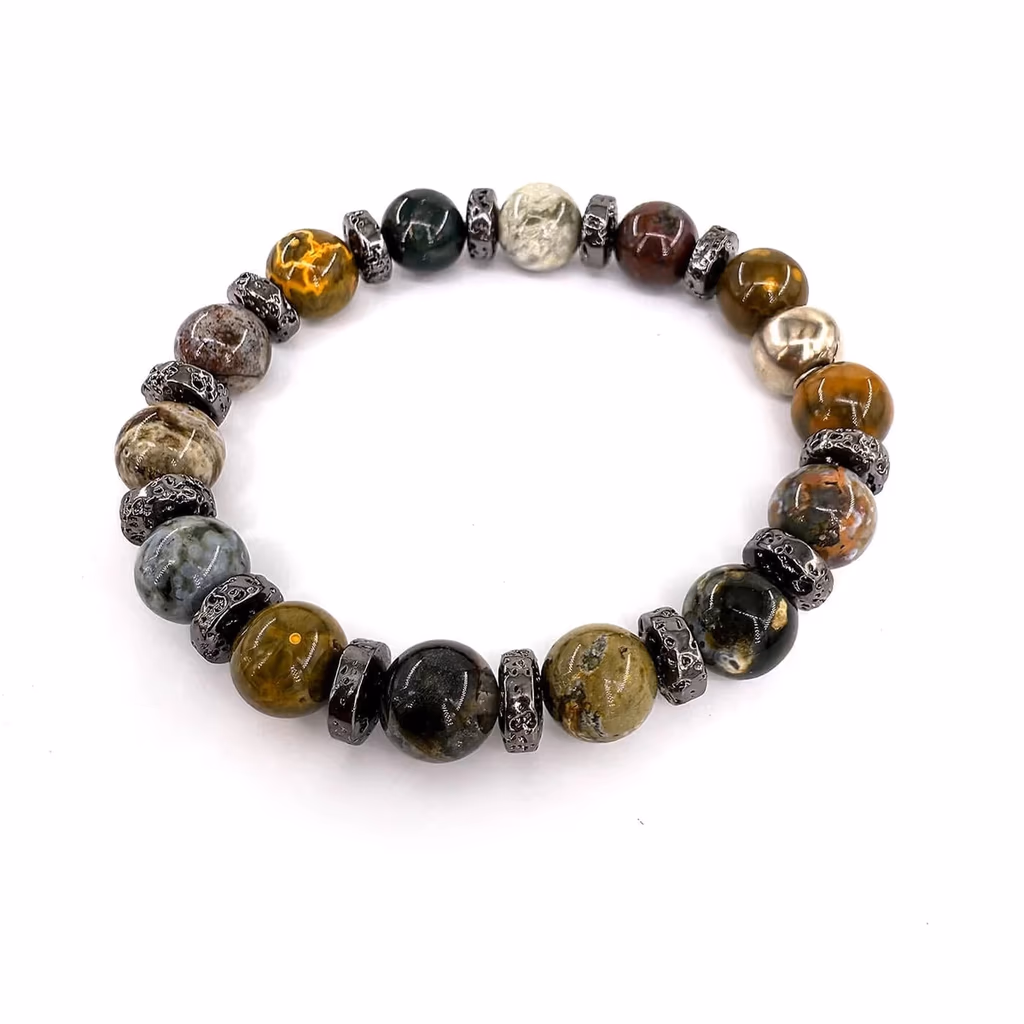 Ocean Jasper Bileklik 10mm İncele ve Satın Al Ocean Jasper Bileklik 10mm - Orijinal Doğal Taş ve Şifa Kristali Görsel 1