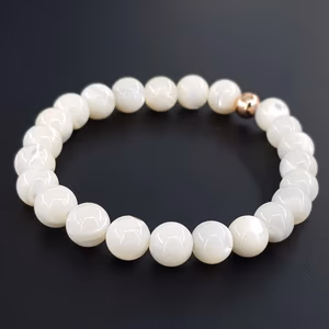 Sedef Bileklik 8mm - Orijinal Şifalı Kristal - Görsel 1