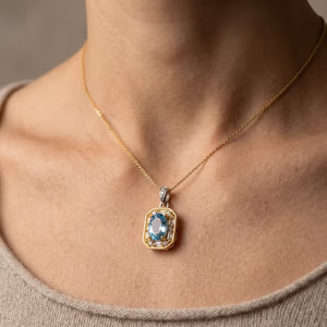 Topaz Kolye Ucu Gümüş AAA - Orijinal Şifalı Kristal - Görsel 1