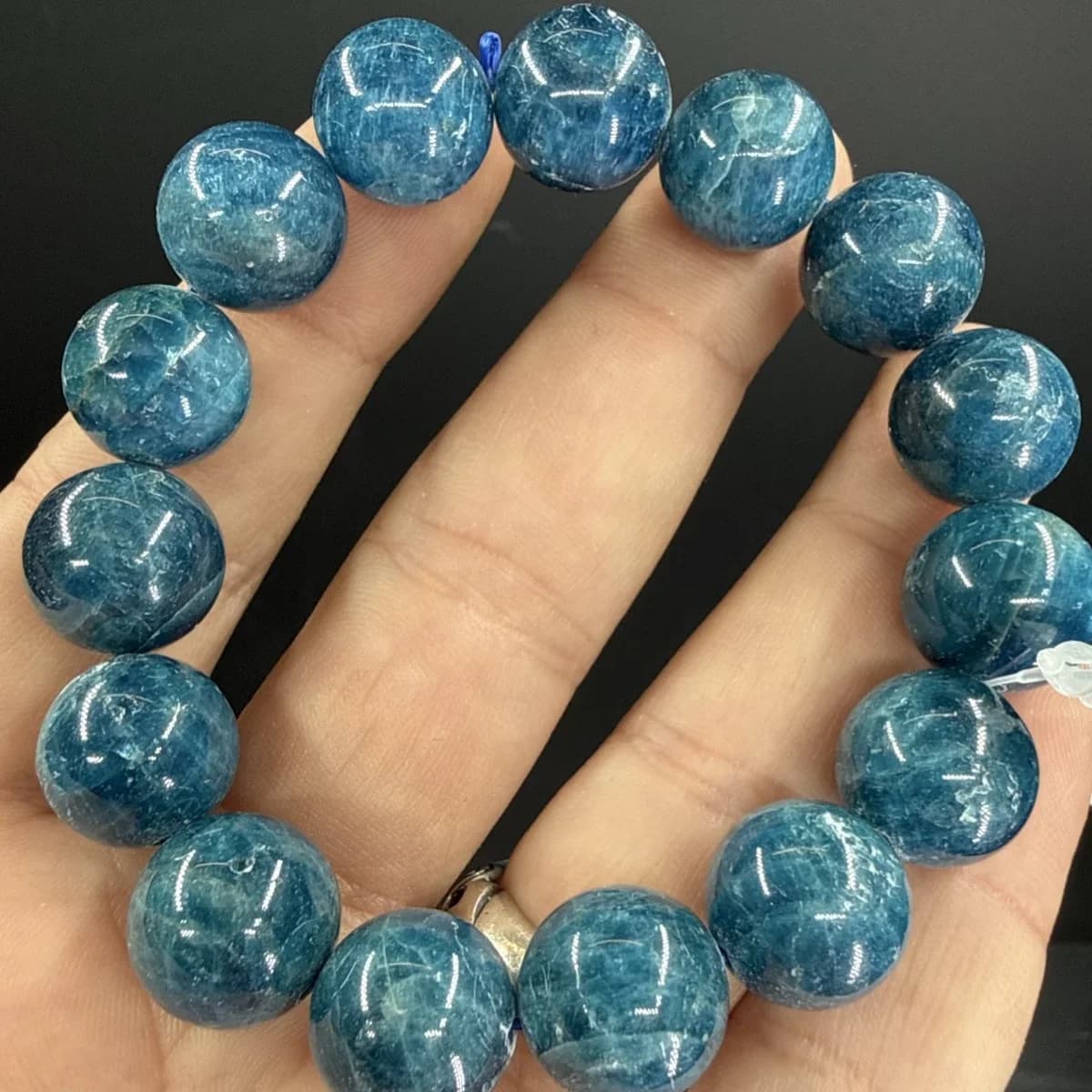 Apatit Bileklik 14mm - Orijinal Şifalı Kristal - Görsel 1