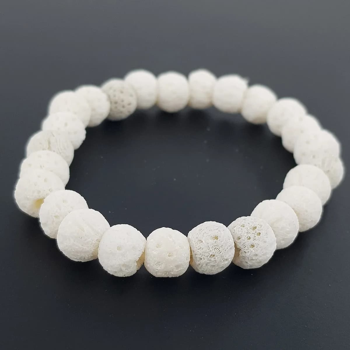 Beyaz Mercan Bileklik 8mm