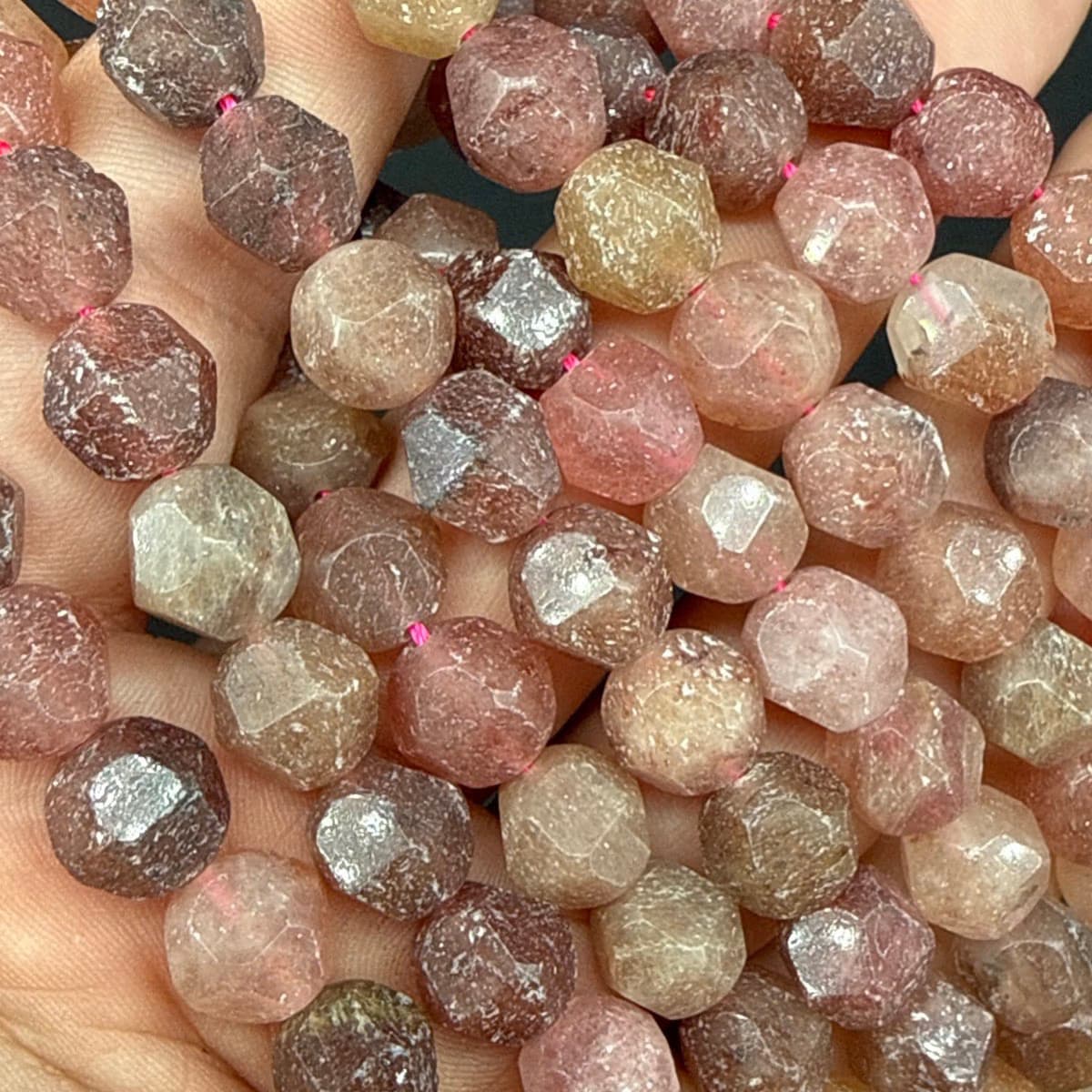 Çilek Kuvars Dizi Faset 10mm AAA