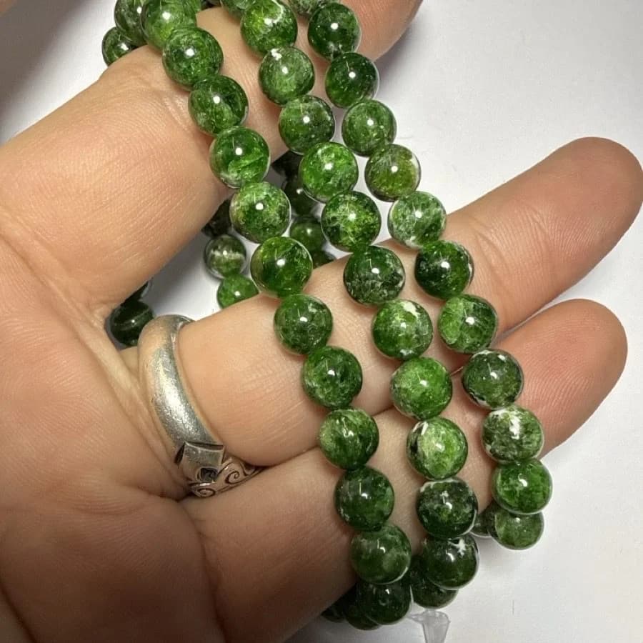 Diopsit A+ Bileklik 6 mm - Orijinal Şifalı Kristal - Görsel 1