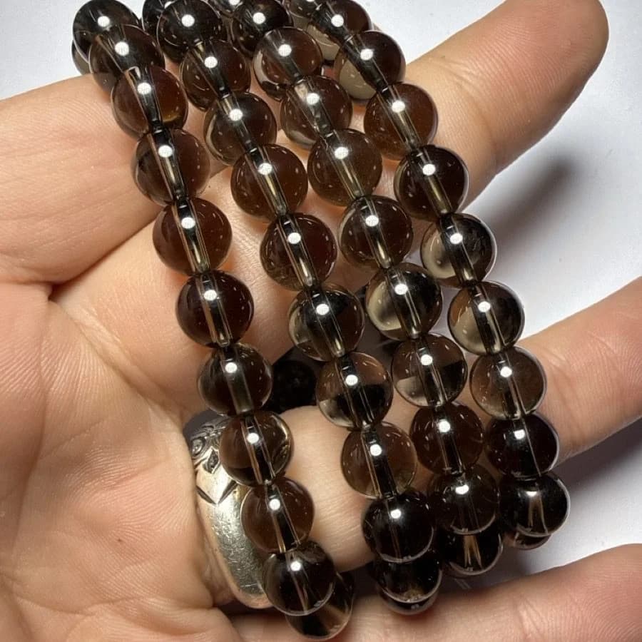 Dumanlı Kuvars Bileklik 8 mm - Orijinal Şifalı Kristal - Görsel 1