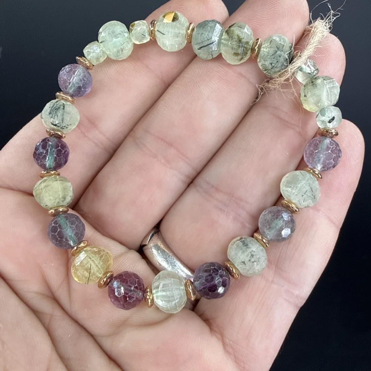 Florit / Prehnite Faset Bileklik 8mm * - Orijinal Doğal Taş ve Şifa Kristali Görsel 1