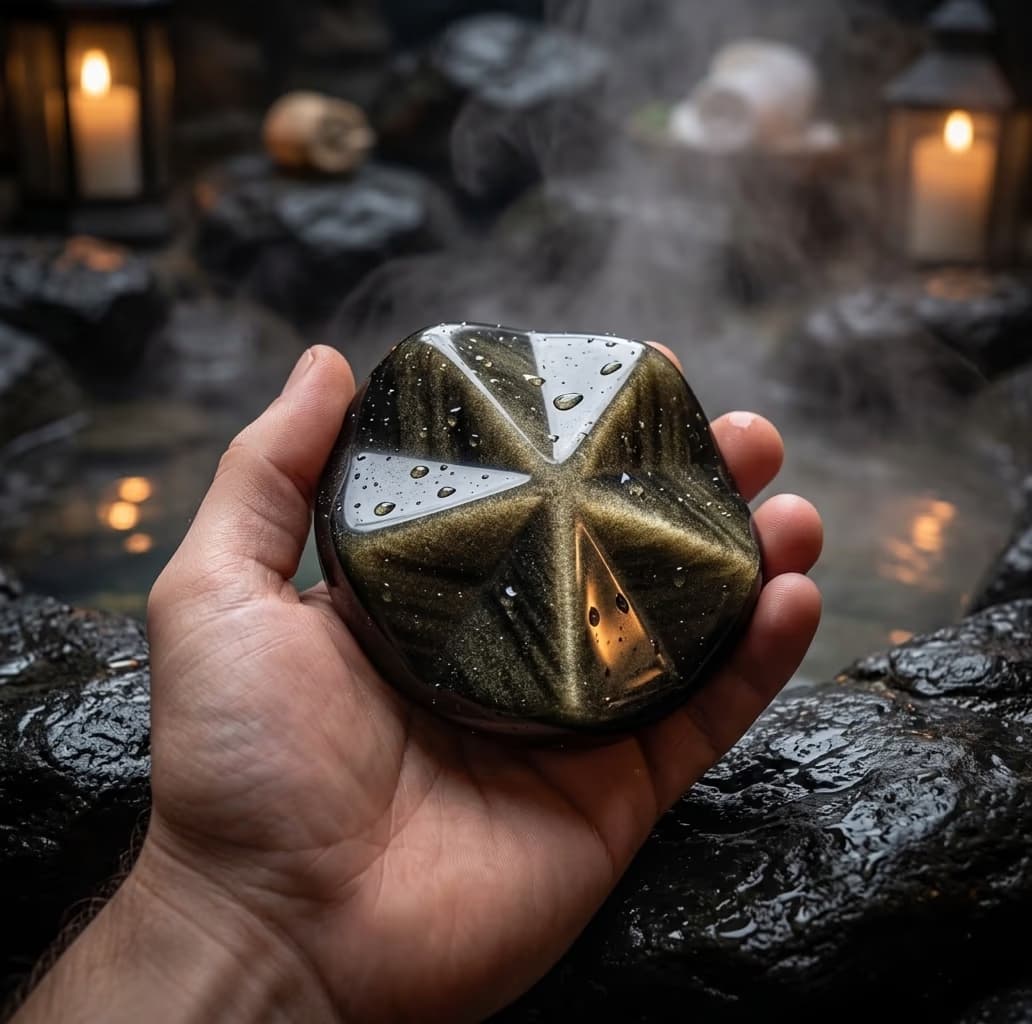 Gold Obsidiyen Spa Taşı Yıldız