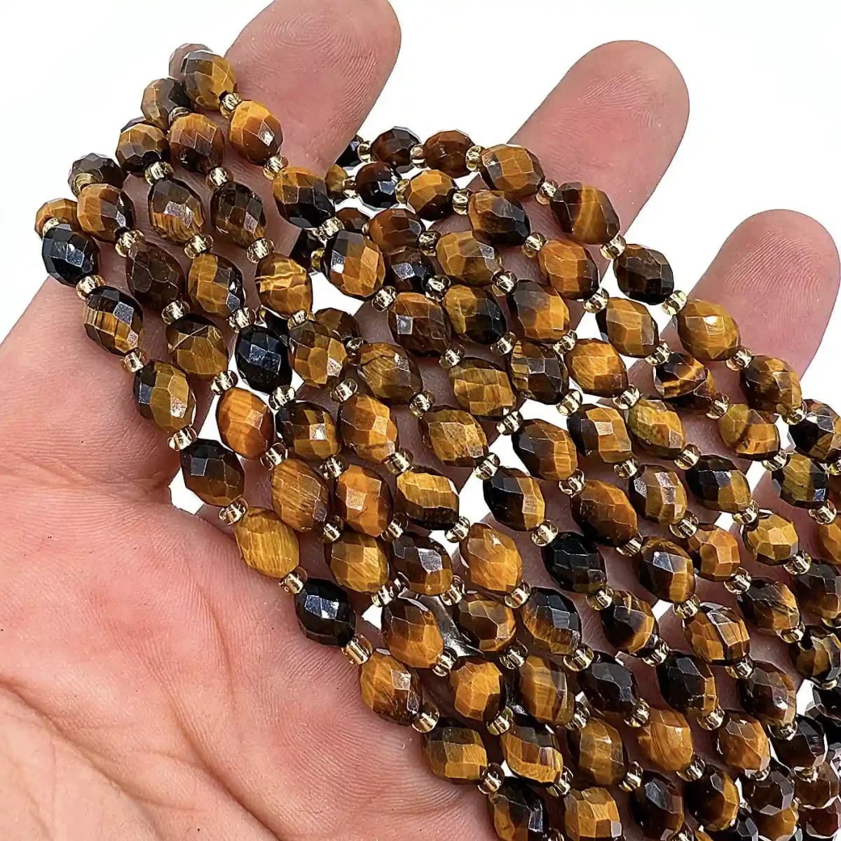 Kaplangözü Dizi Faset 6x8mm - Orijinal Şifalı Kristal - Görsel 1