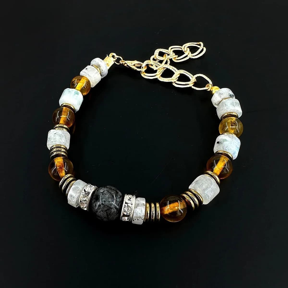 Kehribar Aytaşı Rutil Bileklik 8mm