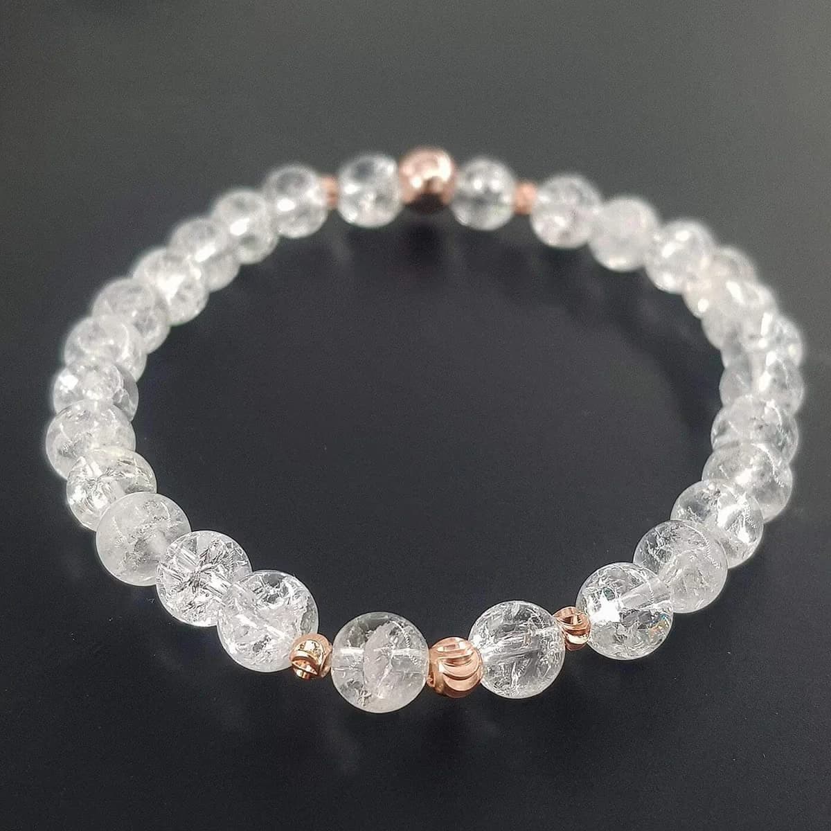 Kristal Kuvars Bileklik 6mm