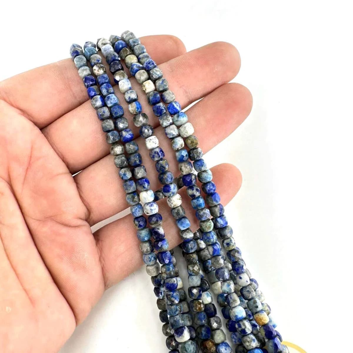 Lapis Lazuli Dizi 3mm Küp - Orijinal Şifalı Kristal - Görsel 1