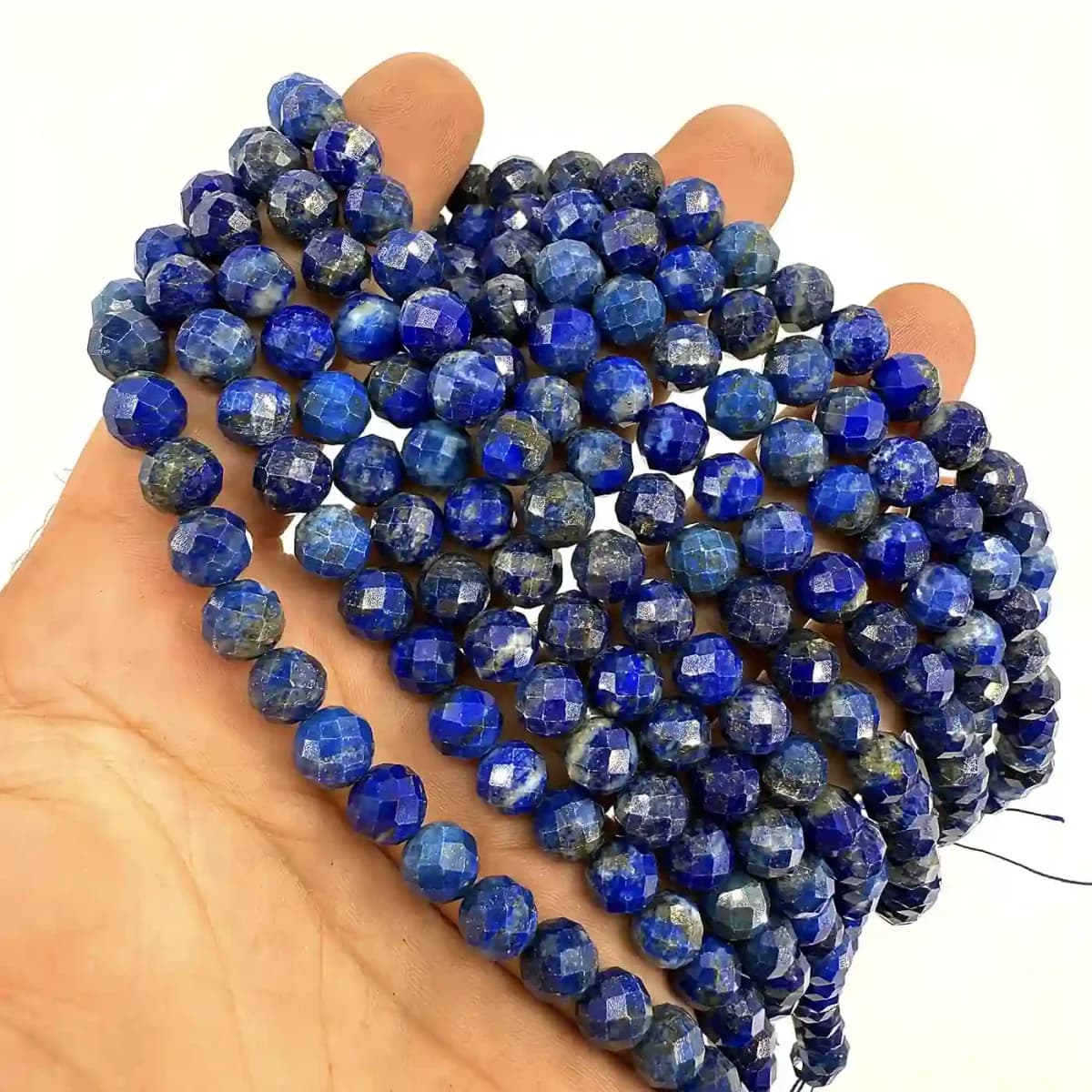 Lapis Lazuli Faset Dizi 8mm - Orijinal Şifalı Kristal - Görsel 1