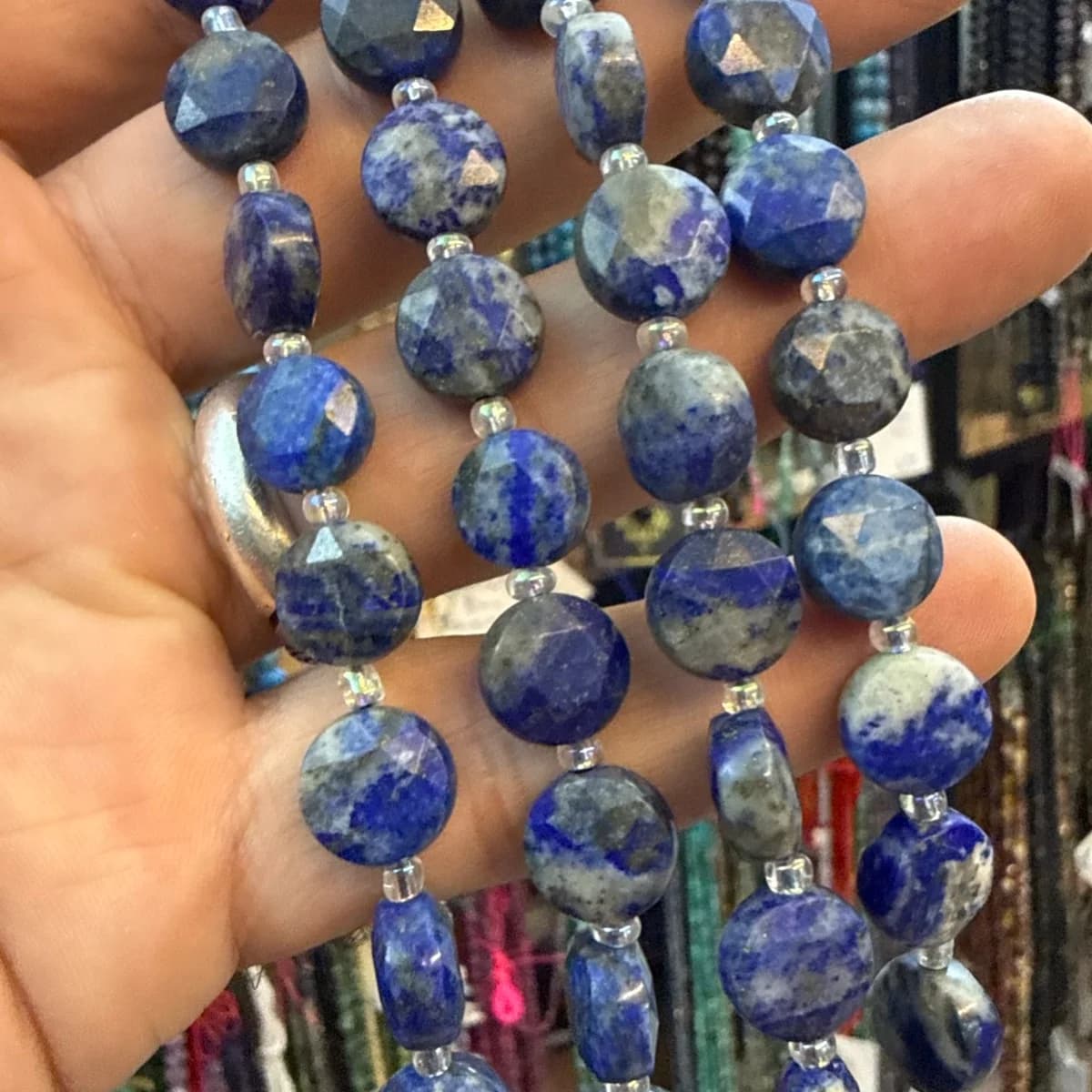 Lapis Lazuli Petek Dizi - Orijinal Şifalı Kristal - Görsel 1
