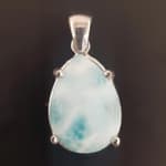 Larimar Kolye Ucu (Gümüş) Orijinal Kristal Detay Görseli 1