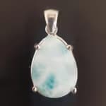 Larimar Kolye Ucu (Gümüş) Orijinal Kristal Detay Görseli 2