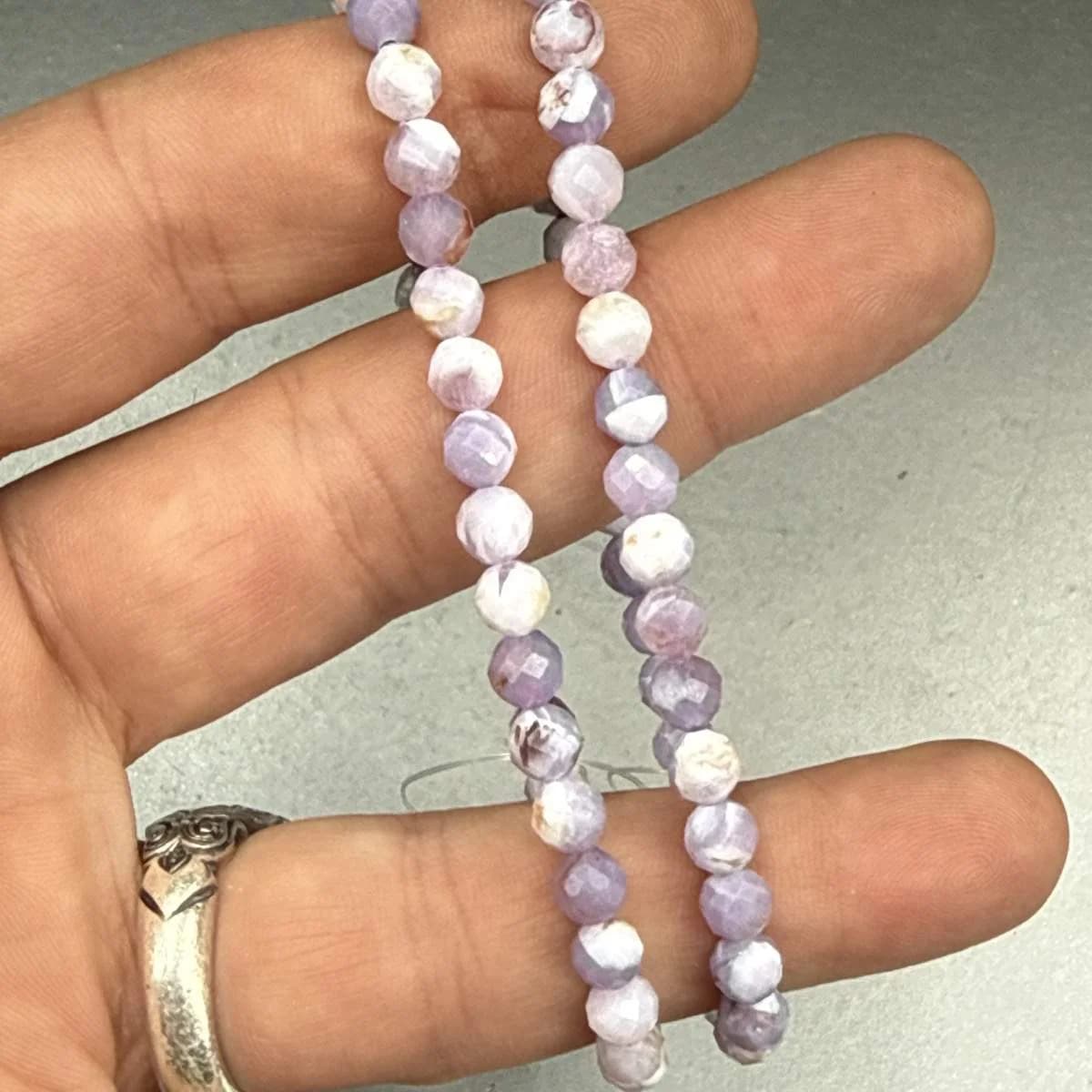 Lavender Faset Bileklik 6 mm - Orijinal Şifalı Kristal - Görsel 1