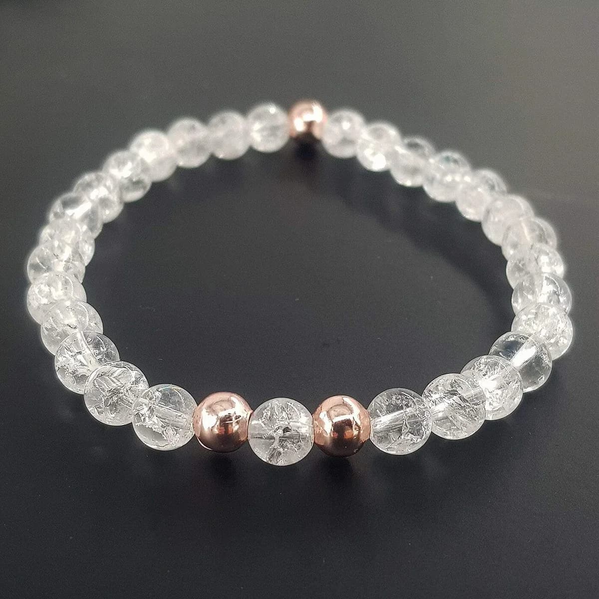 Necef (Dağ Kristali) Bileklik 6mm - Orijinal Doğal Taş ve Şifa Kristali Görsel 1