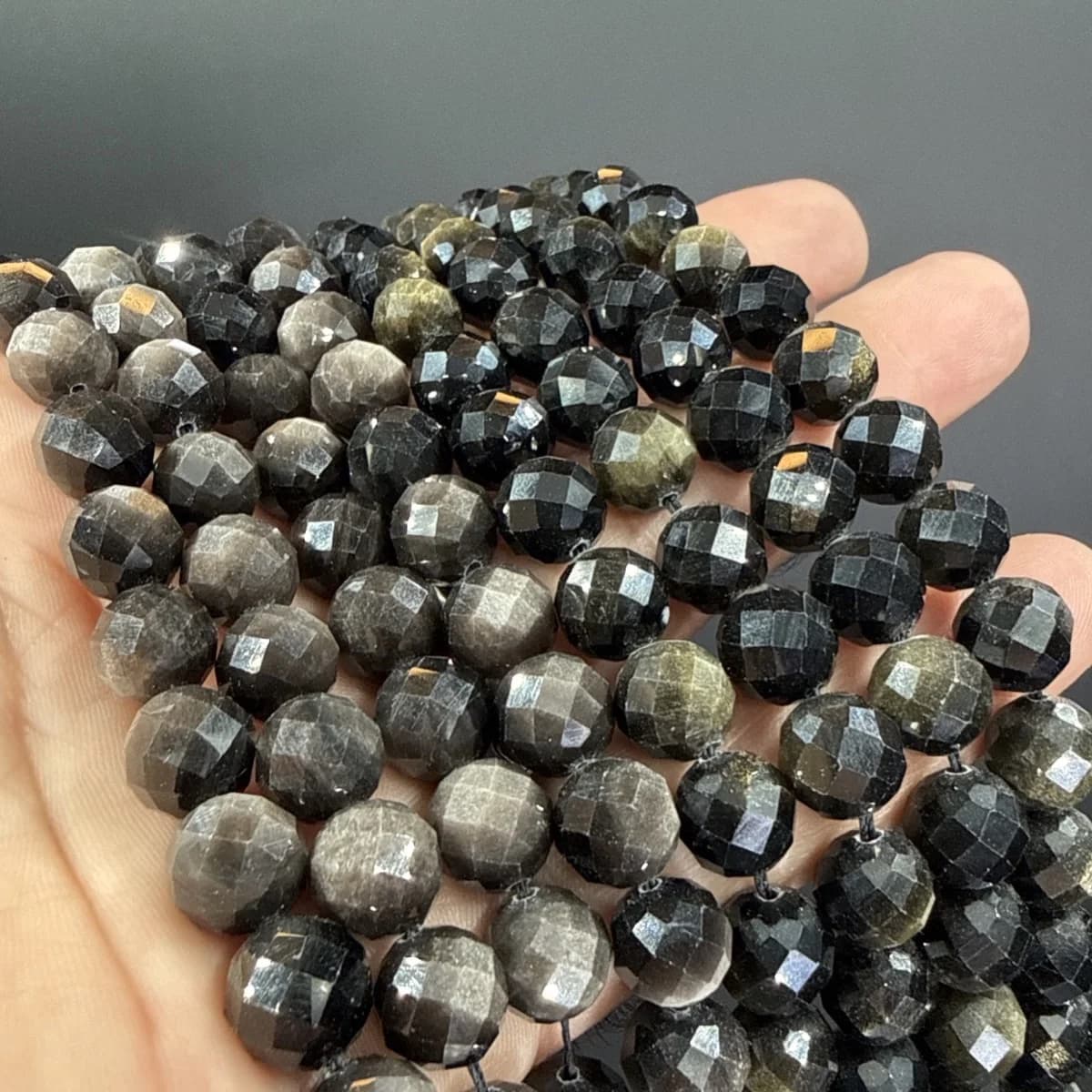 Obsidiyen Dizi Faset 10 mm