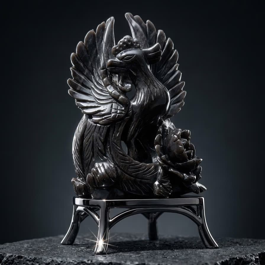 Oğlak Gold Obsidiyen Obje