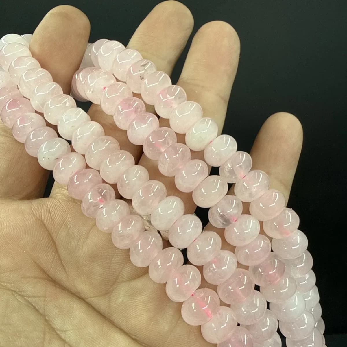 Pembe Kuvars Rondela 10x6 mm