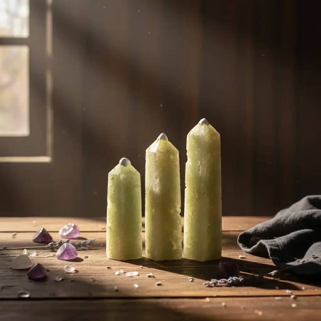 Prehnite Obelisk - Orijinal Şifalı Kristal - Görsel 1
