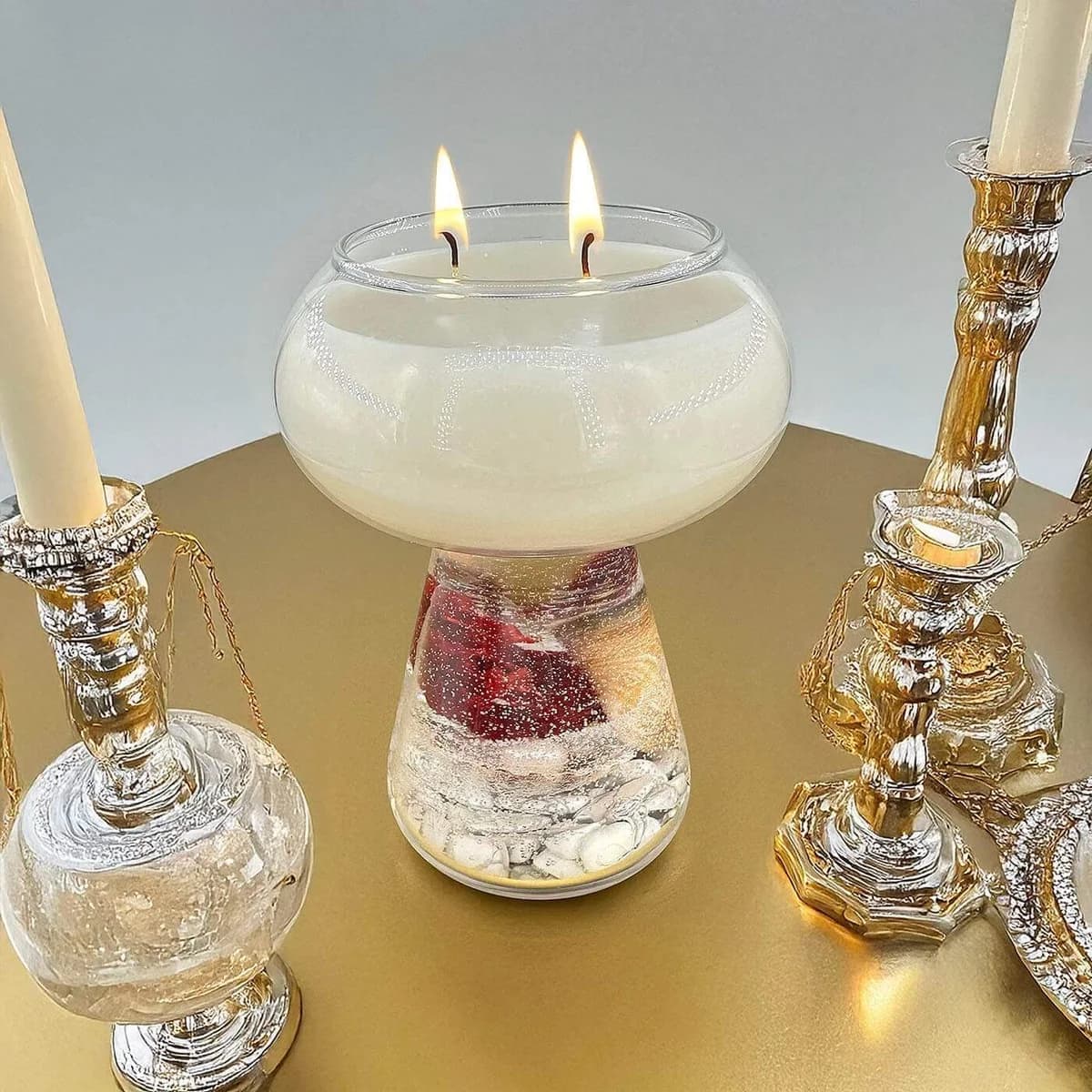 Premium Esanslı Denizaltı Mum (Mantar Bardak) - Orijinal Şifalı Kristal - Görsel 1