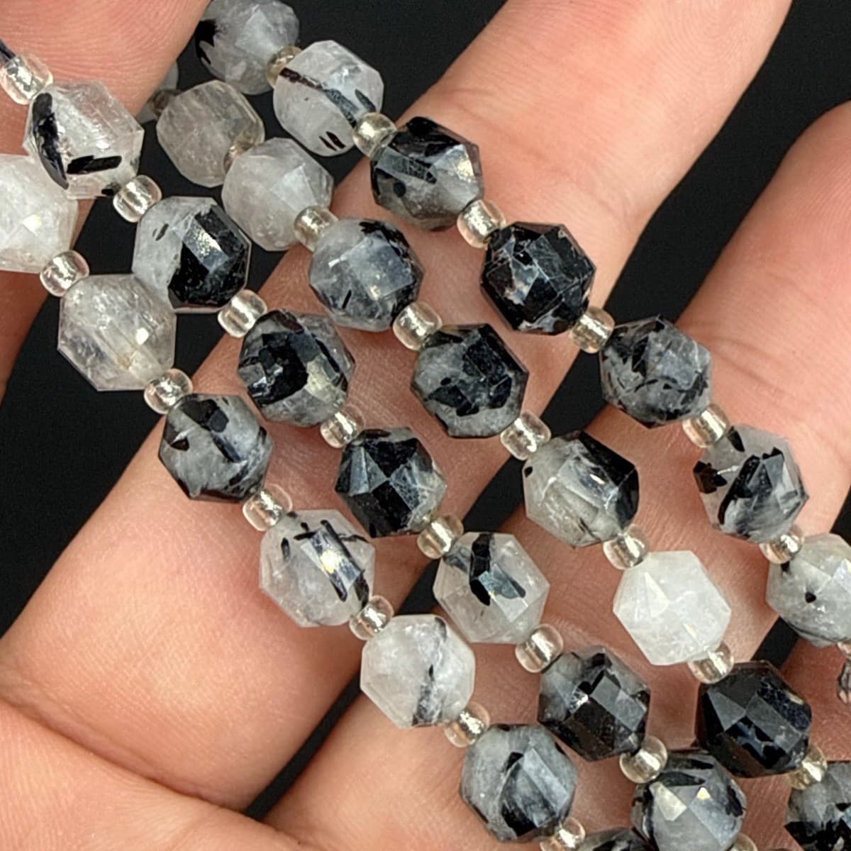 Rutil Kuvars Dizi Hekzagonal Faset 8mm