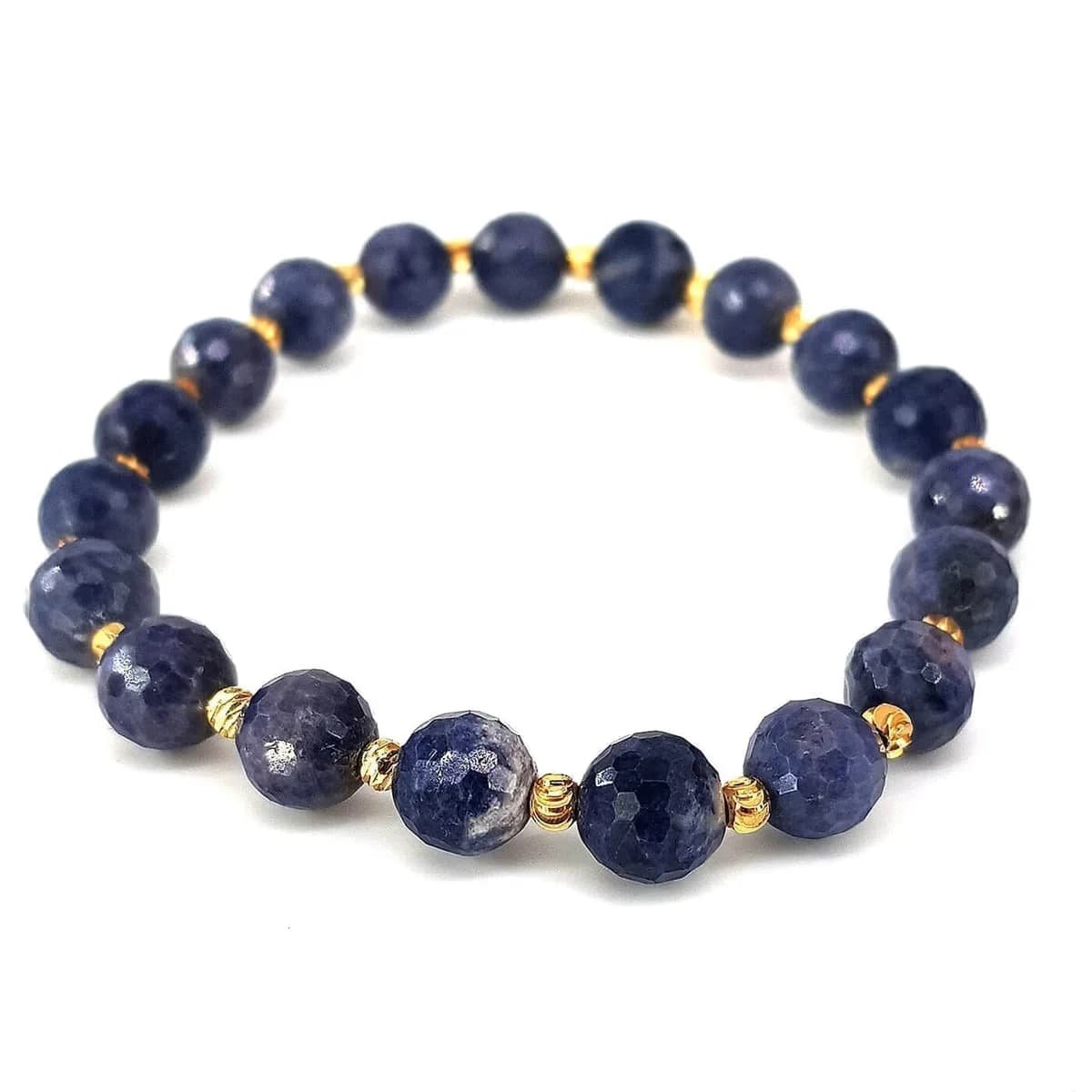 Safir Bileklik Faset Gold 8mm