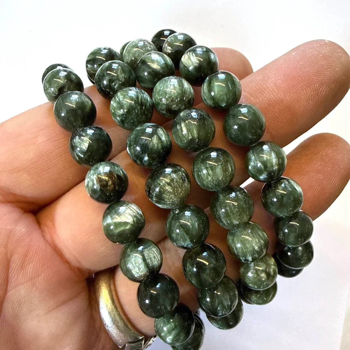 Serafinit Bileklik AAA 8 mm - Orijinal Şifalı Kristal - Görsel 1