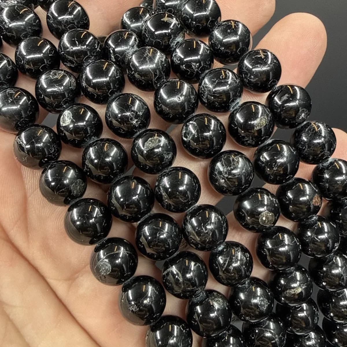 Siyah Tumalin Dizi 10 mm