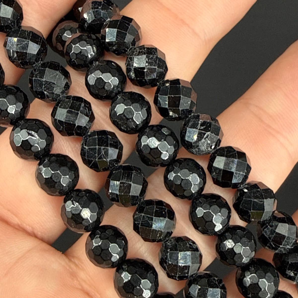 Siyah Turmalin Dizi Faset 8mm