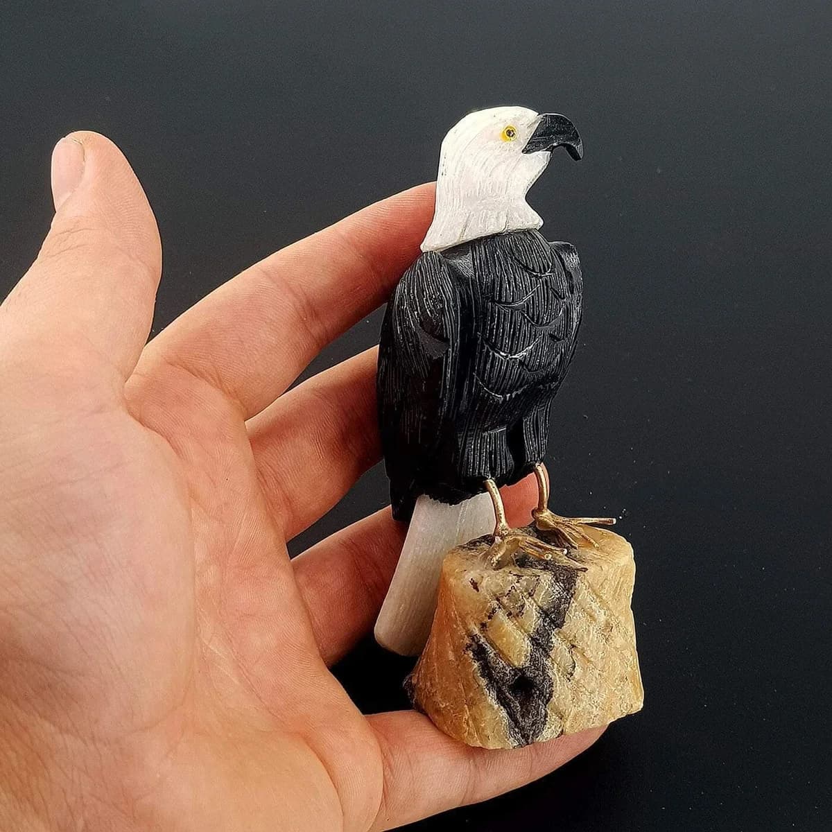 Süt Kuvars / Obsidiyen Kartal Obje