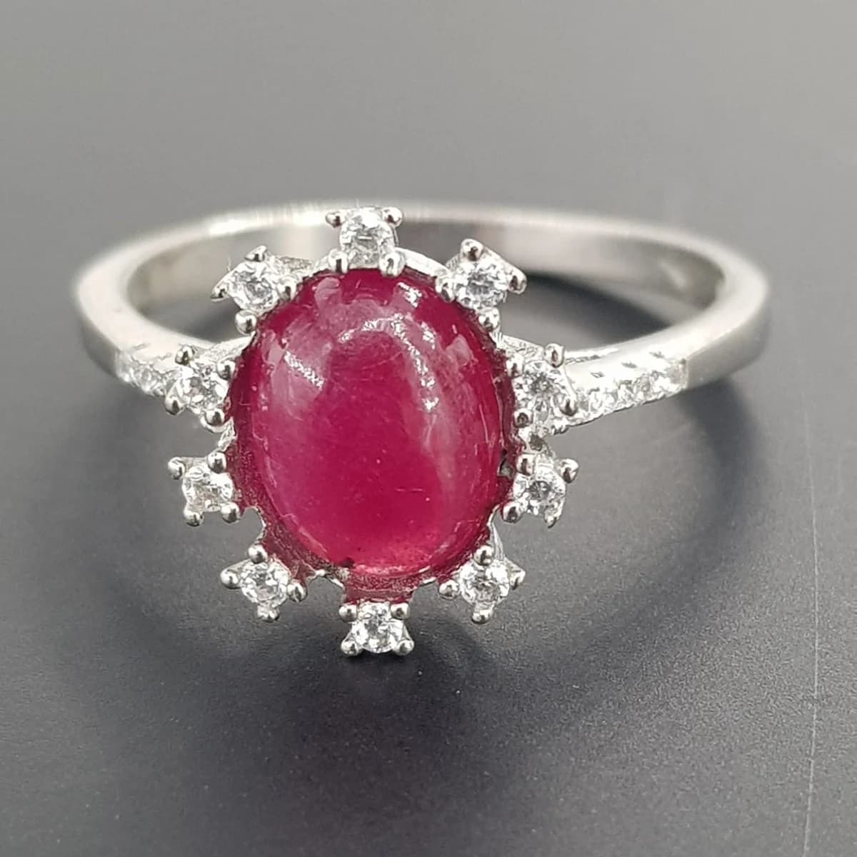 Yakut Yüzük (Gümüş) Orijinal Kristal Detay Görseli 2