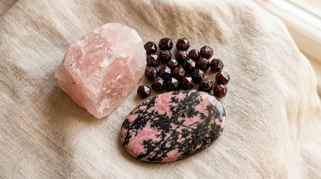 Sevgi ve İlişki Taşları: Pembe Kuvars, Garnet ve Rodonit İncelemesi