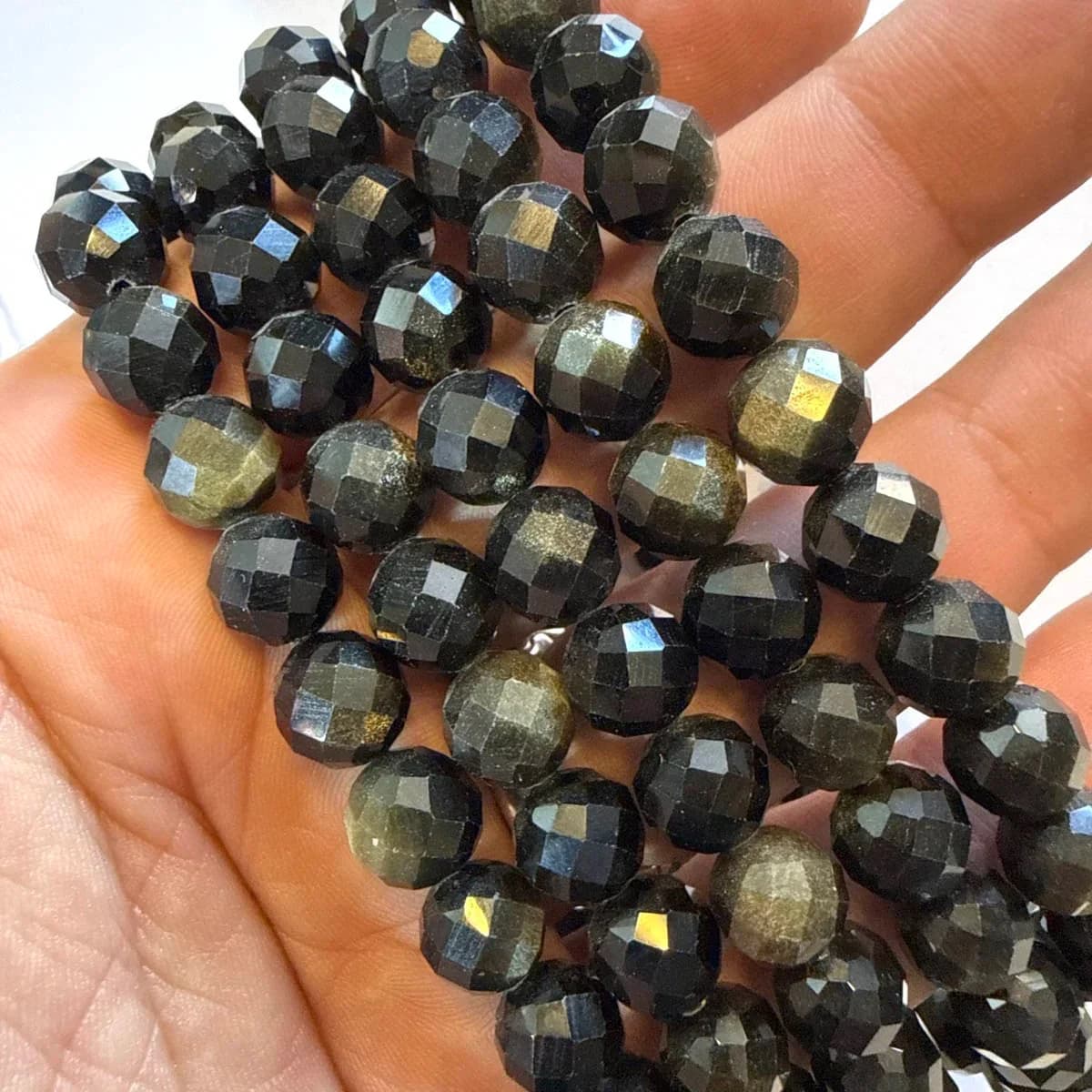 Dizi Obsidiyen Faset 8 mm
