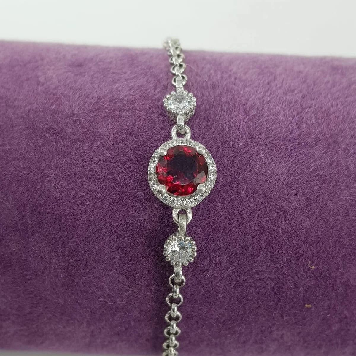 Garnet (Lal) Künye (Gümüş)