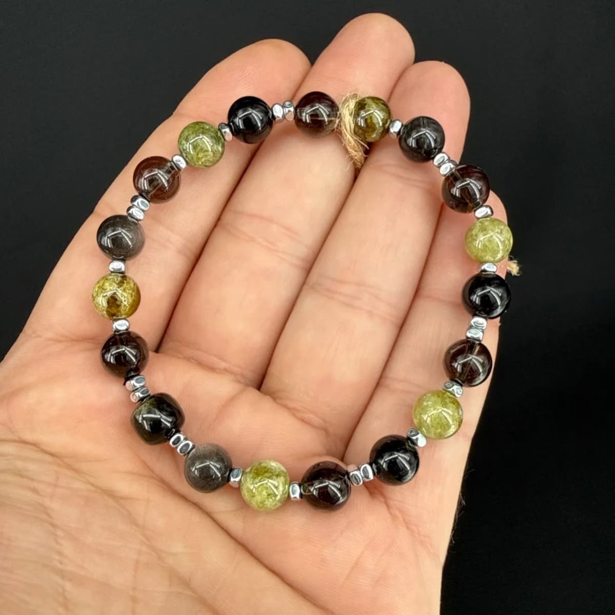 Garnet / Obsidiyen / Dumanlı Kuvars Bileklik 8 mm