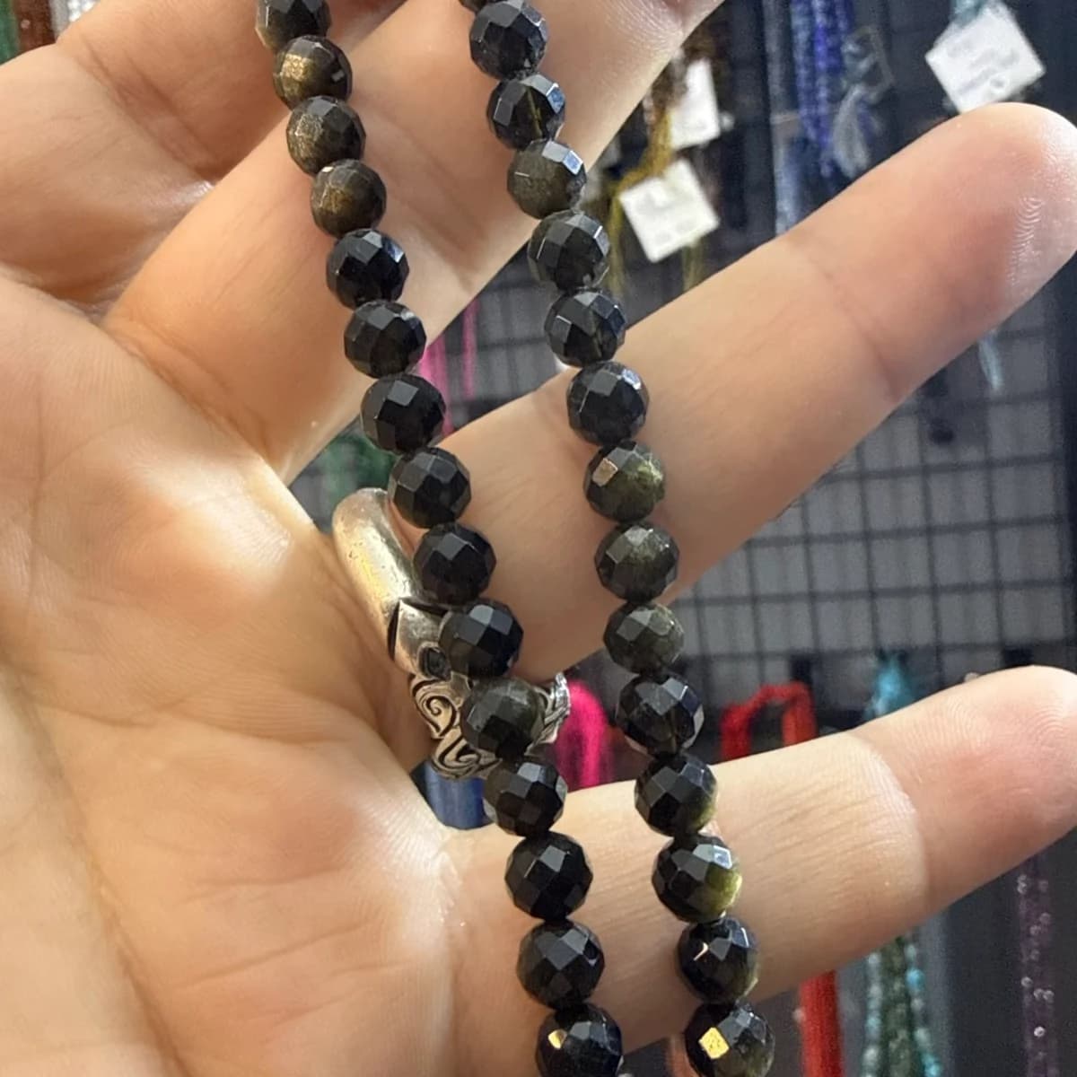 Gold Obsidiyen Faset Dizi 6 mm