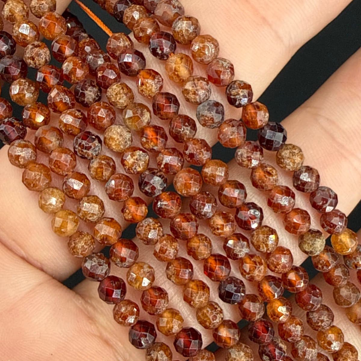 Hessonite Garnet Dizi Faset 3mm