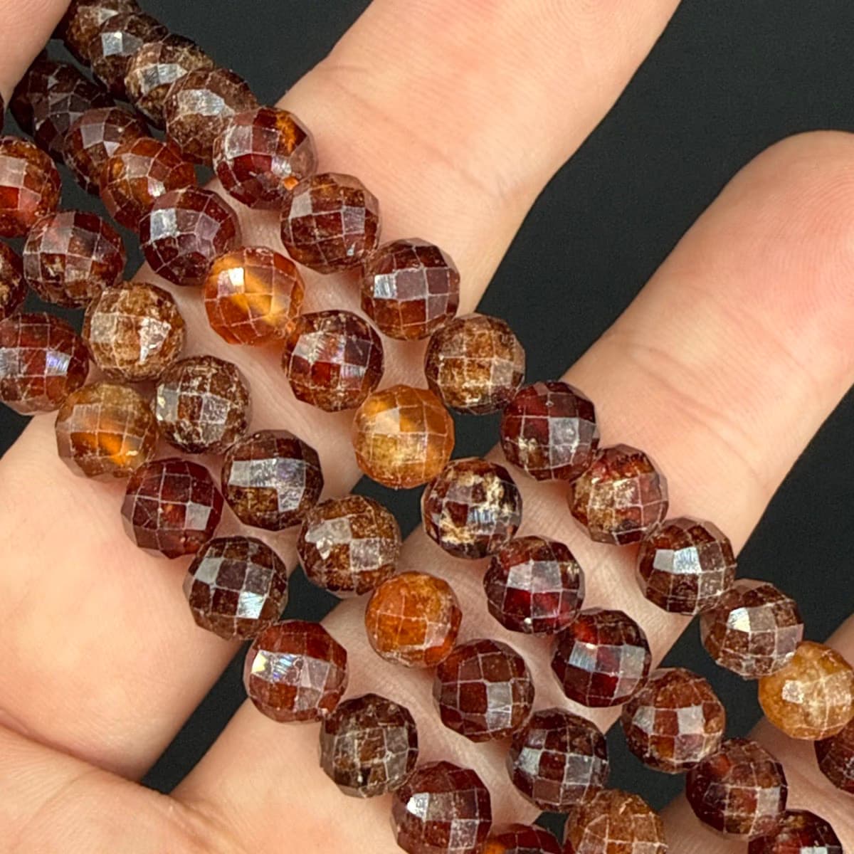 Hessonite Garnet Dizi Faset 6mm