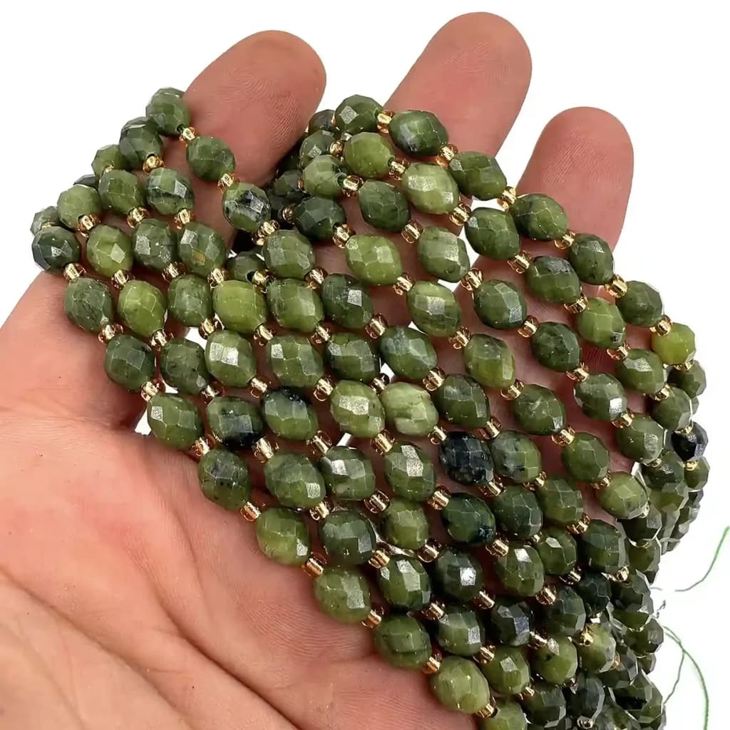 Kanada Yeşim Dizi Faset 6x8mm İncele ve Satın Al Kanada Yeşim Dizi Faset 6x8mm - Orijinal Doğal Taş ve Şifa Kristali Görsel 1