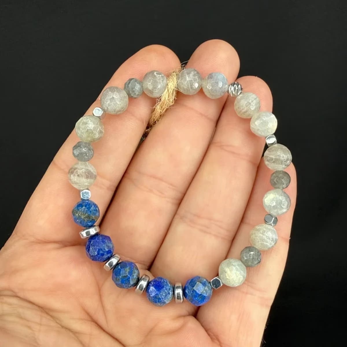 Lapis Lazuli / Labradorit Faset Bileklik 8 mm