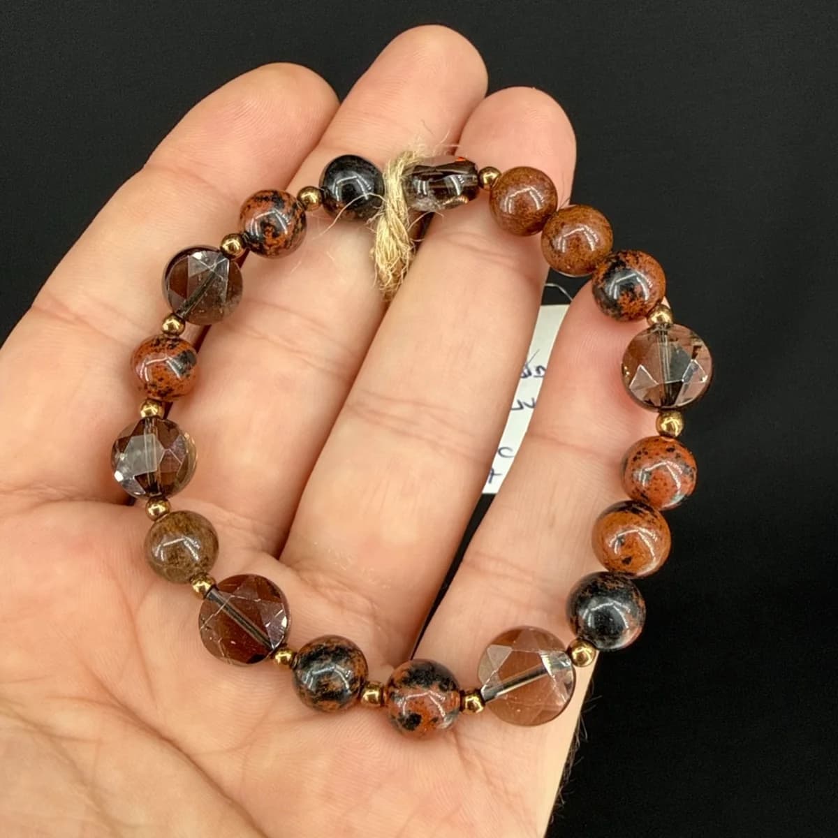Mahogany Obsidiyen / Dumanlı Kuvars Bileklik 8 mm